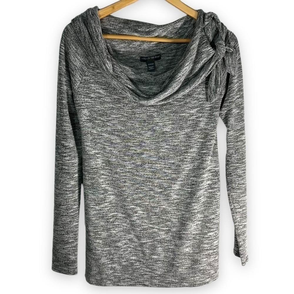 4 for $20 SALE! Pea in The Pod Maternity Portrait Knit Top, Light Grey, Size S